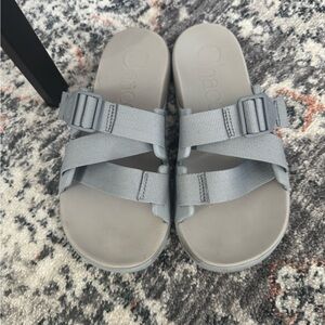 Light Blue Chaco Chillos Slide Sandals